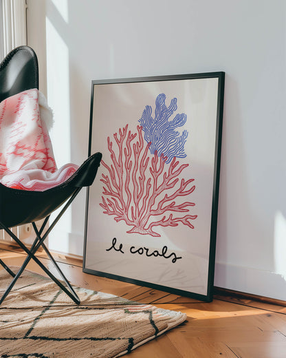Le Corals Coastal Typography Print
