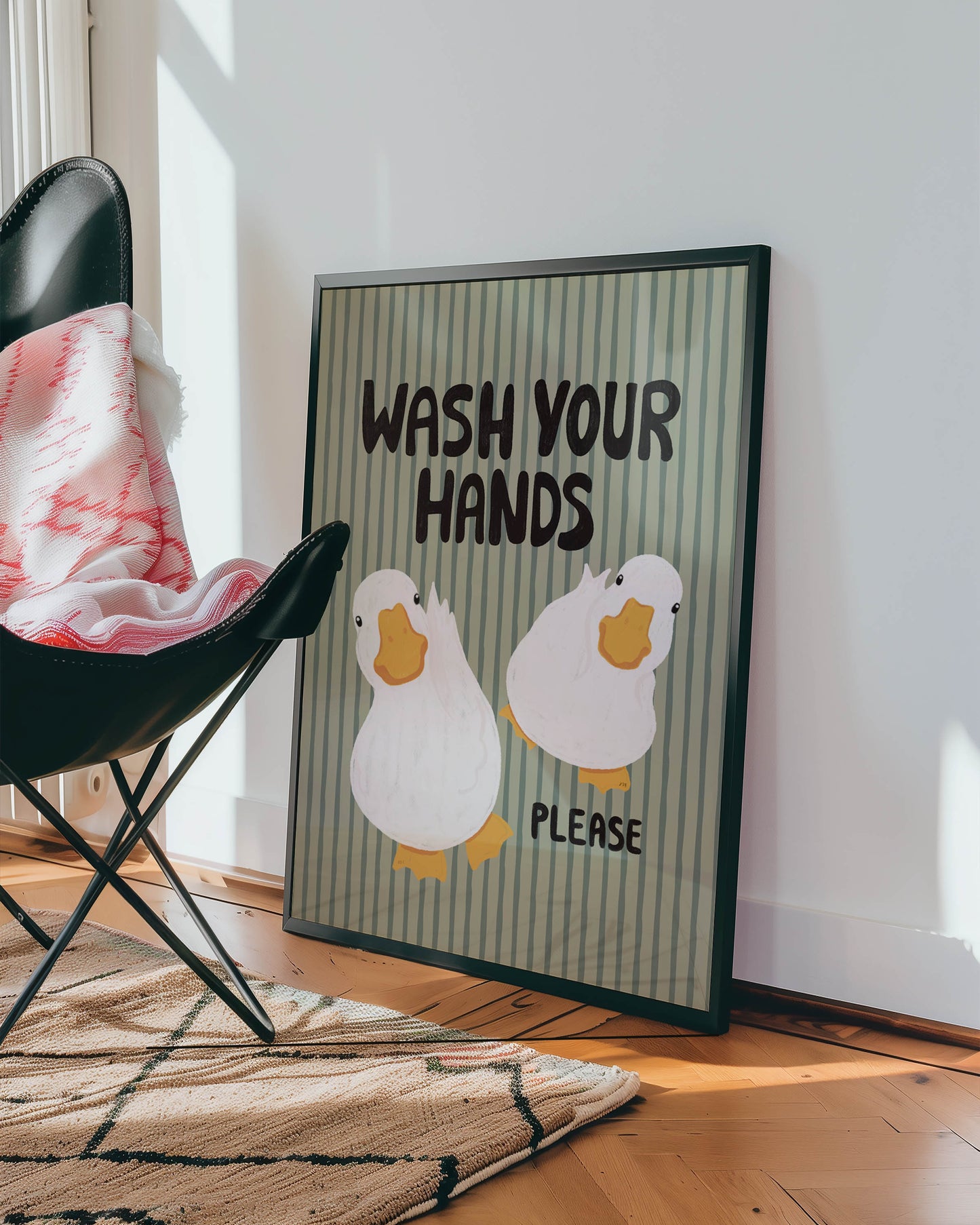 Wash Your Hands Duck Bathroom Print