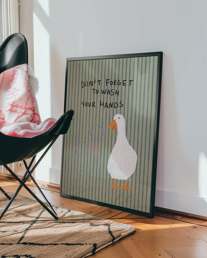 Don’t Forget to Wash Your Hands Duck Print