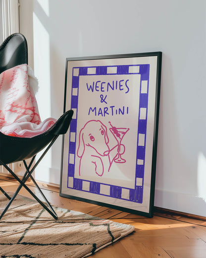 Weenies & Martinis Dachshund Quote Print