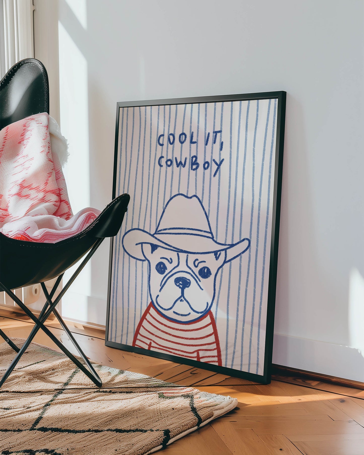 Cool It, Cowboy Bulldog Art Print