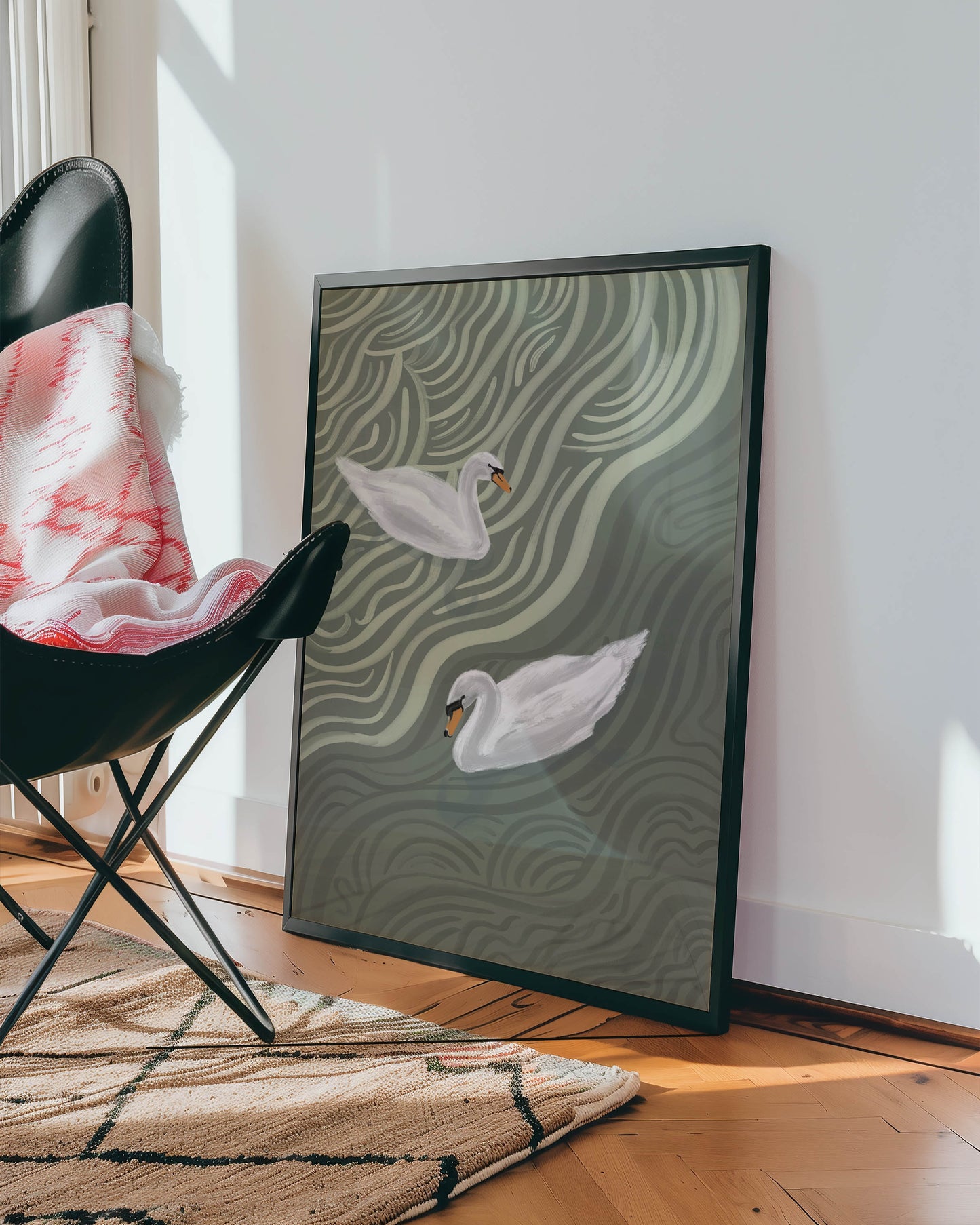 Sage Swan Duo Art Print