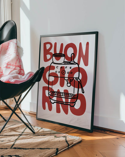 Buongiorno Espresso Machine Kitchen Print