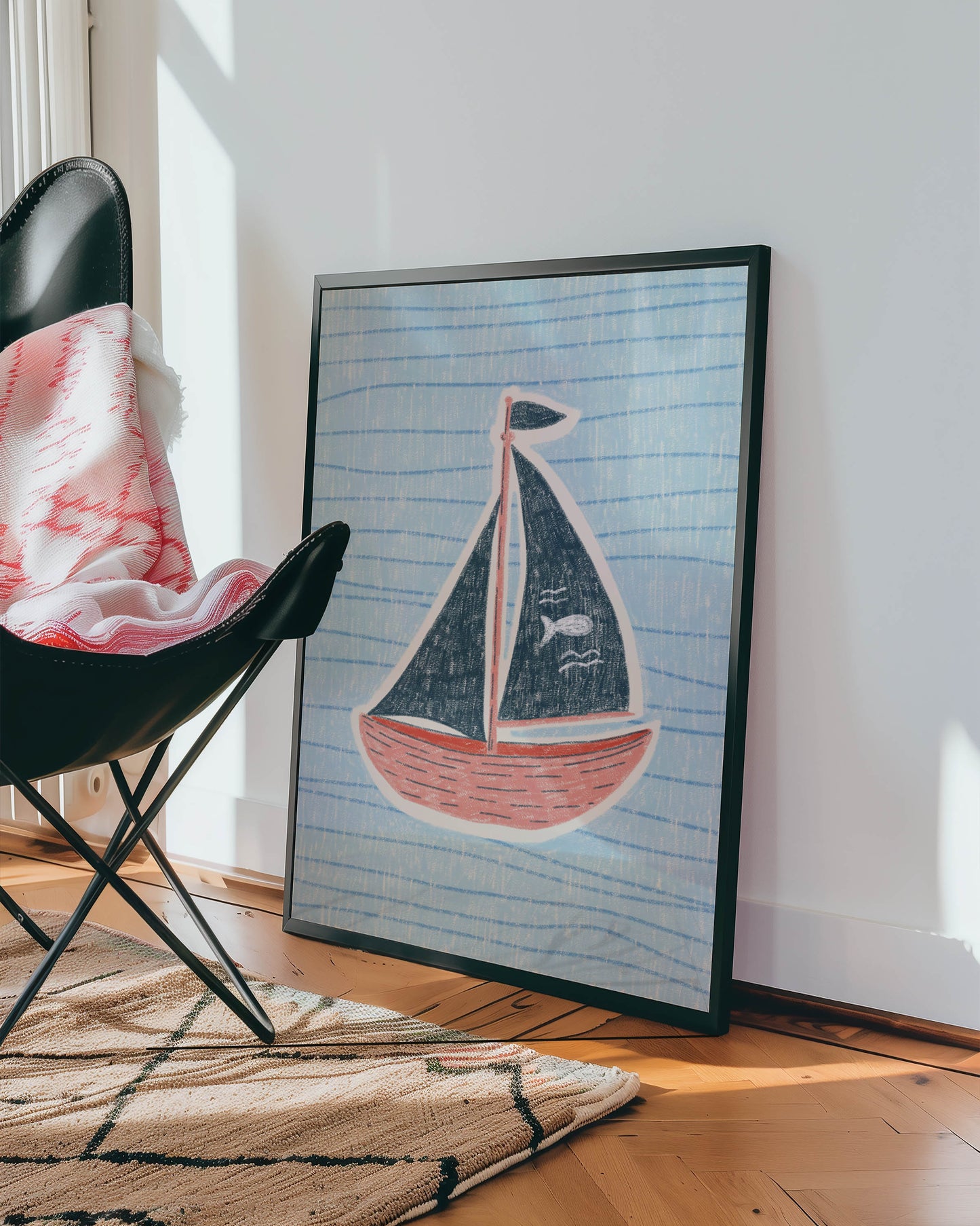 Vintage Sailboat Nursery Print