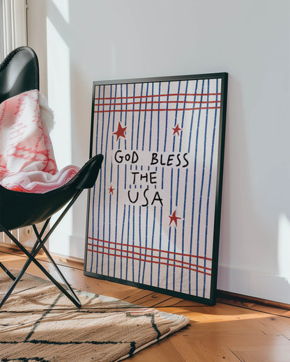 God Bless the USA Patriotic Art Print
