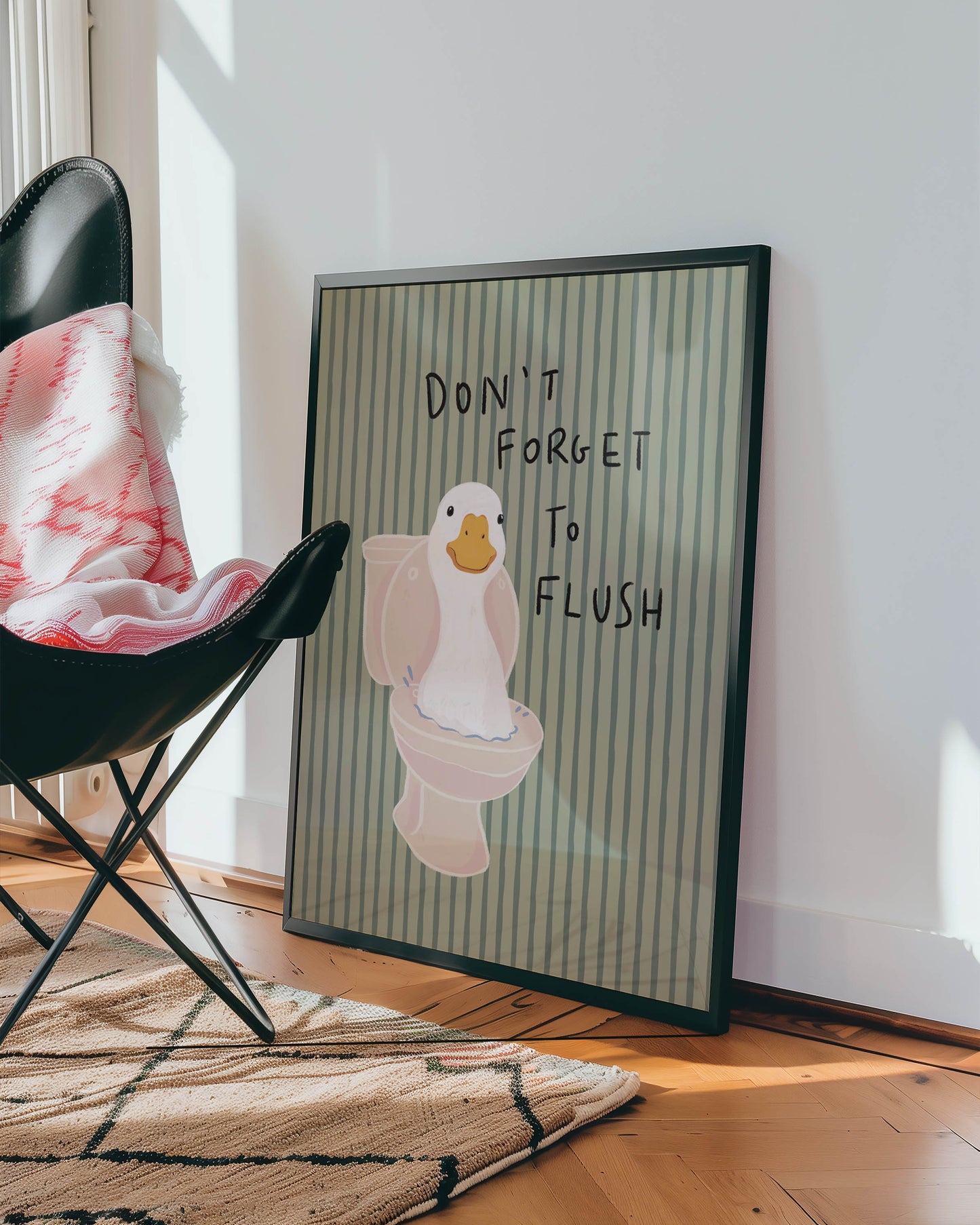 Duck Toilet Flush Bathroom Print