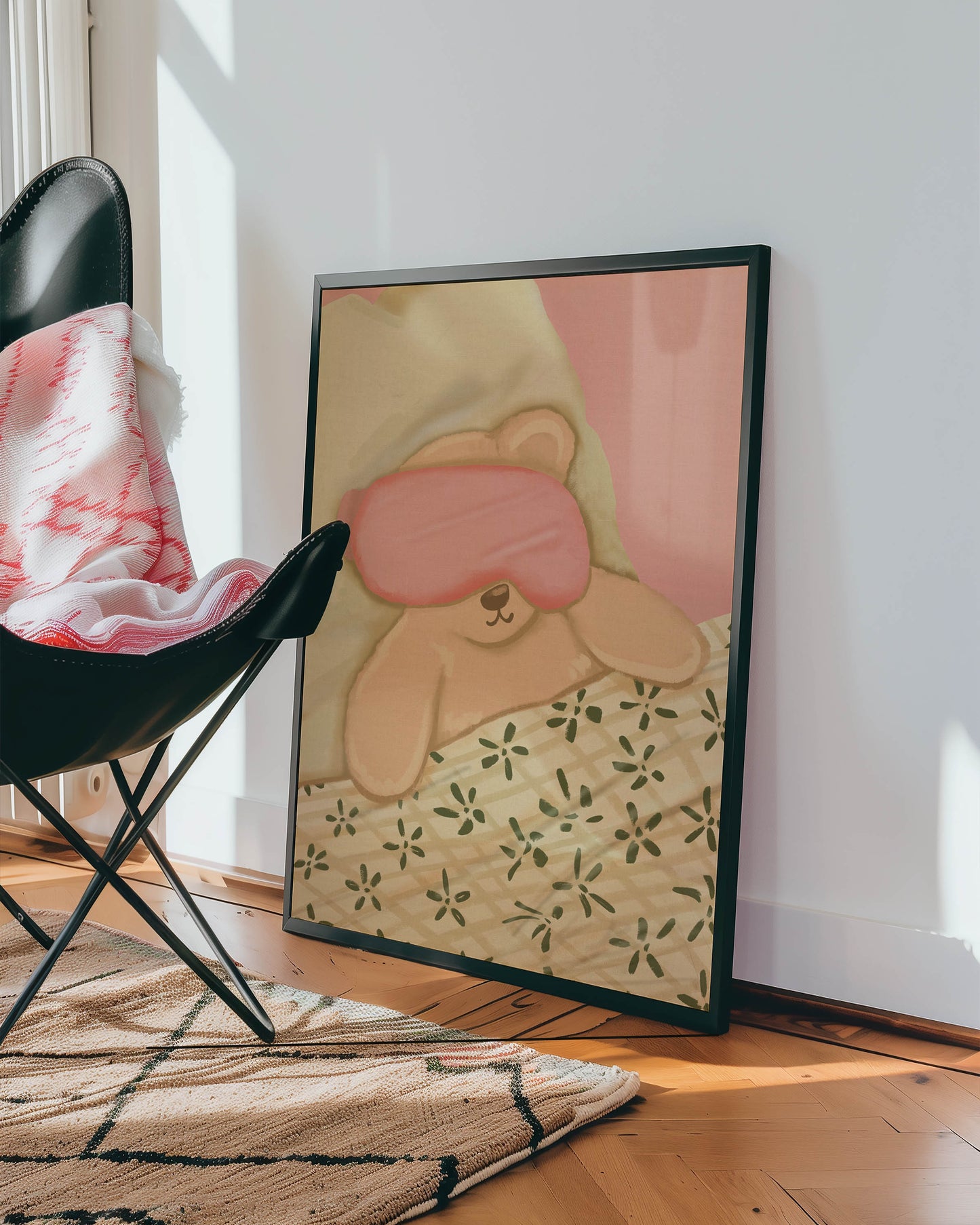 Sleepy Teddy Bear Print