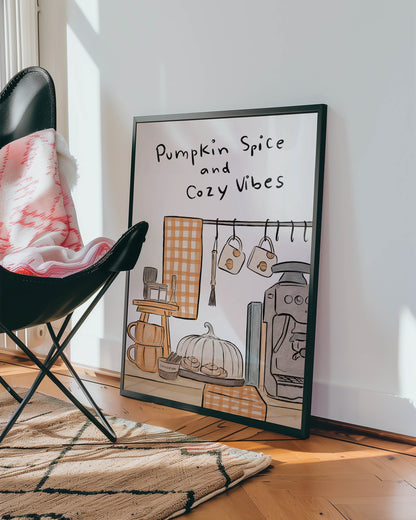 Pumpkin Spice & Cozy Vibes Kitchen Print