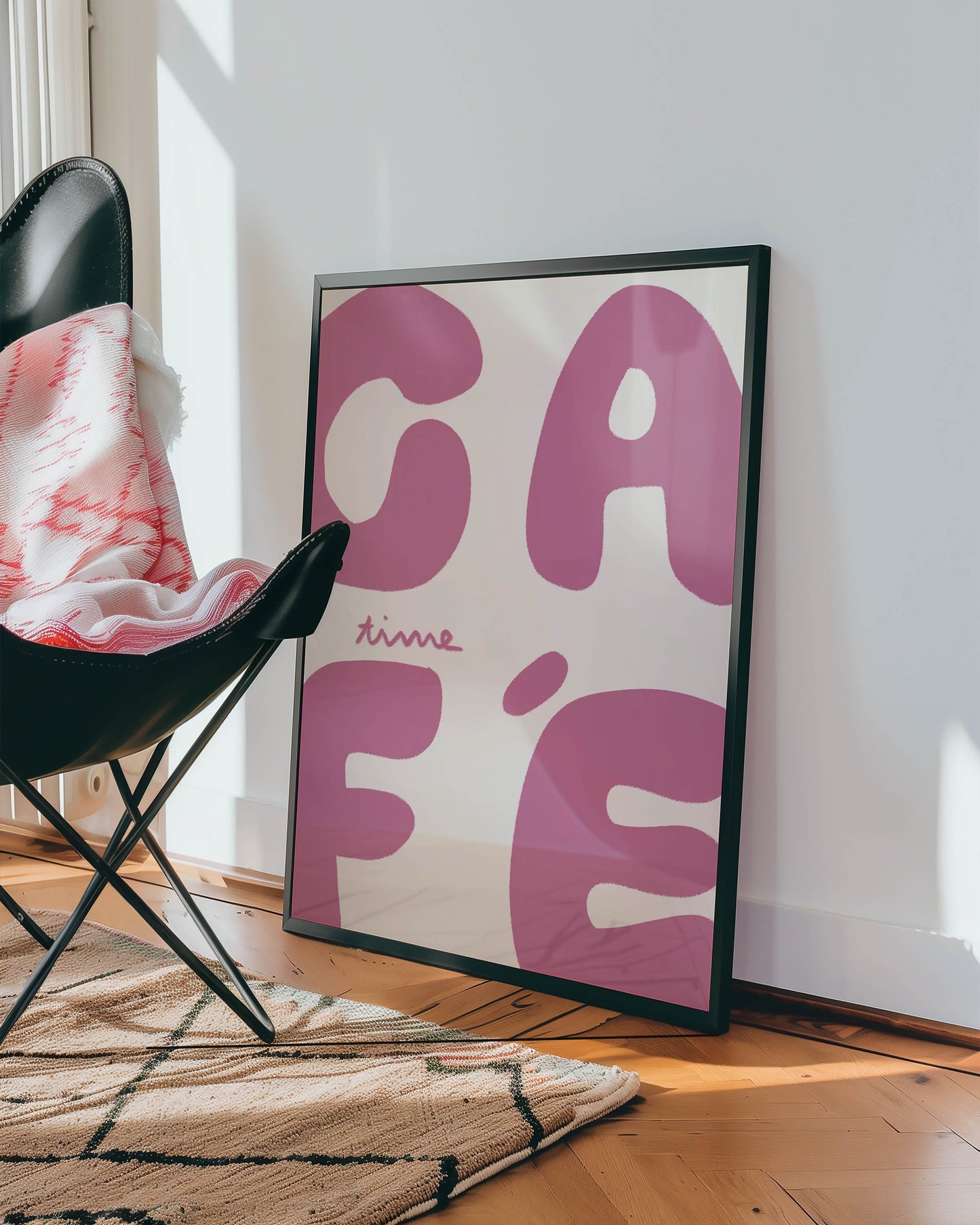 Café Time Pink Typography Print