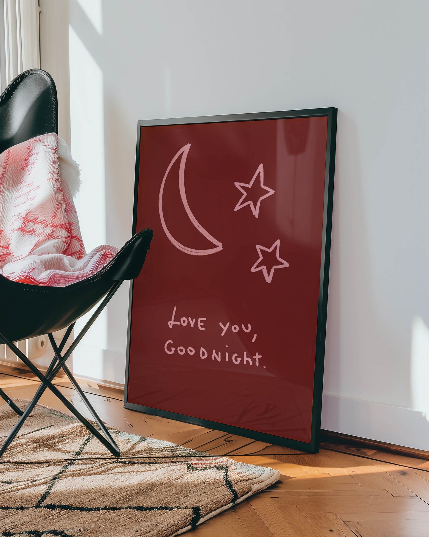 Love You, Goodnight Typography Print