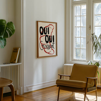 Oui Oui Croissant Kitchen Print