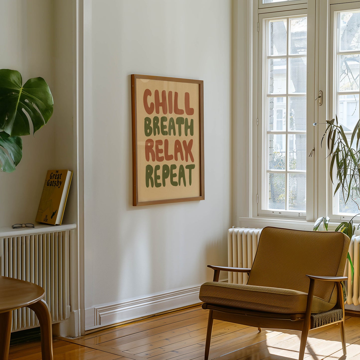 Chill Breathe Relax Repeat Typography Print