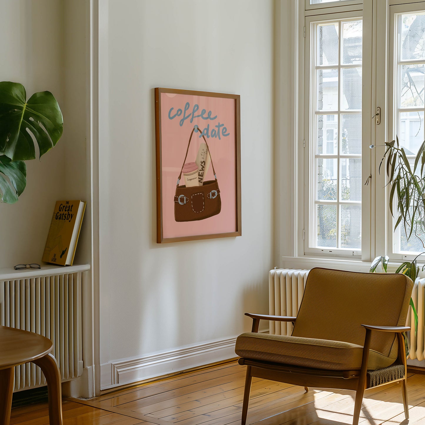 Coffee Date Pink Poster – Unframed Print