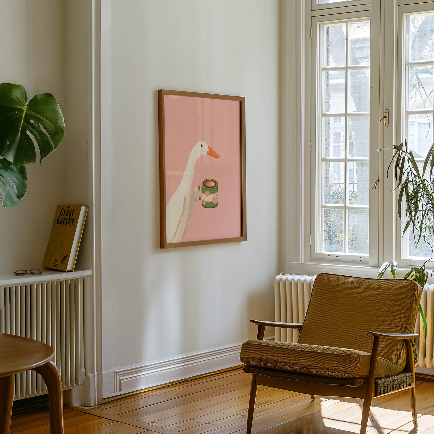 Goose With Coffee Mug Unframed Poster