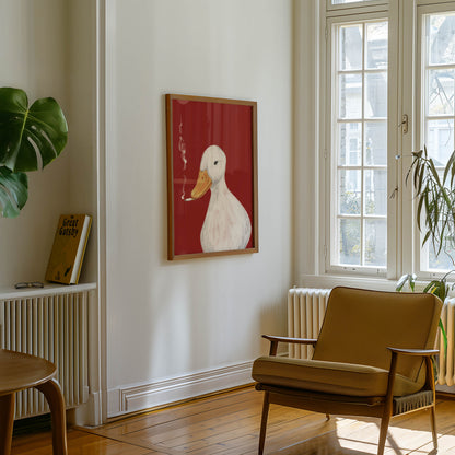 Smoking Duck Art Print