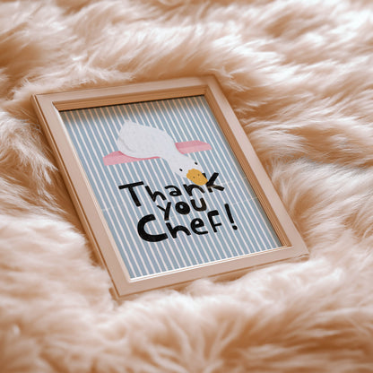 Thank You Chef Goose Kitchen Wall Art
