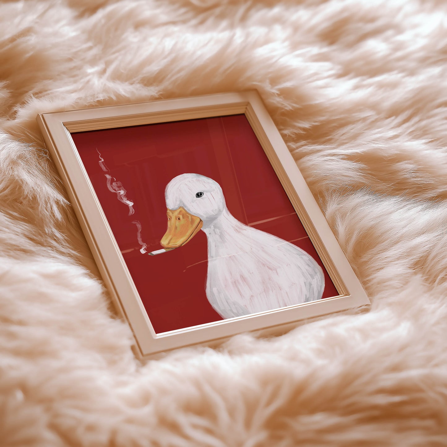 Smoking Duck Art Print
