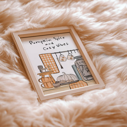 Pumpkin Spice & Cozy Vibes Kitchen Print
