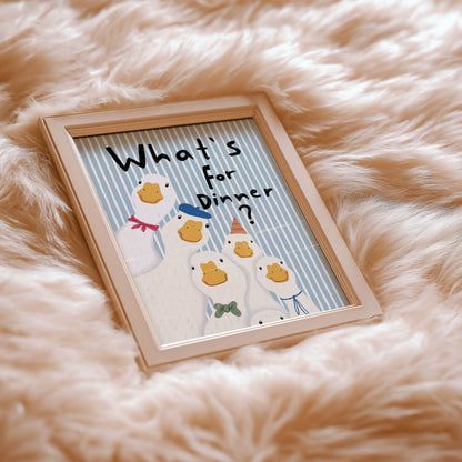 What's for Dinner? Funny Duck Kitchen Print