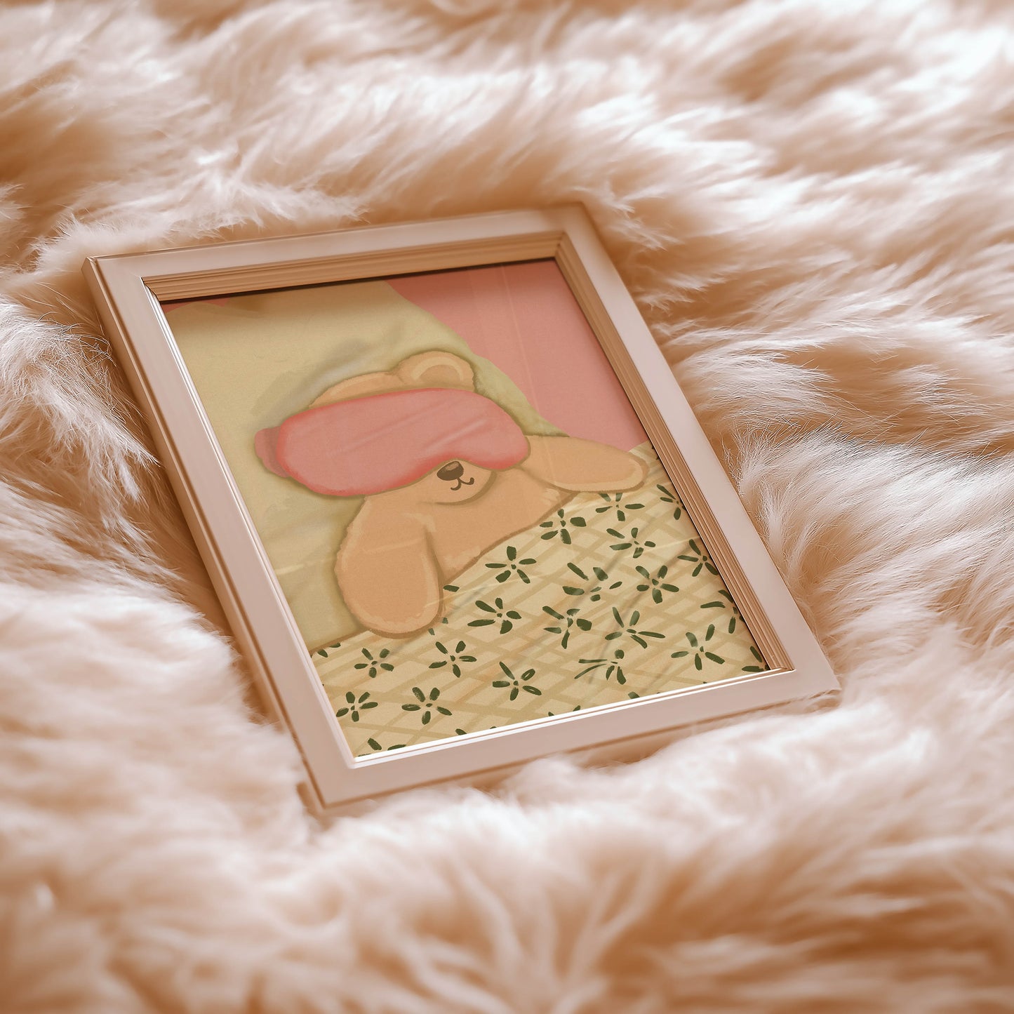 Sleepy Teddy Bear Print