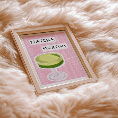 Matcha Martini Pink Kitchen Print
