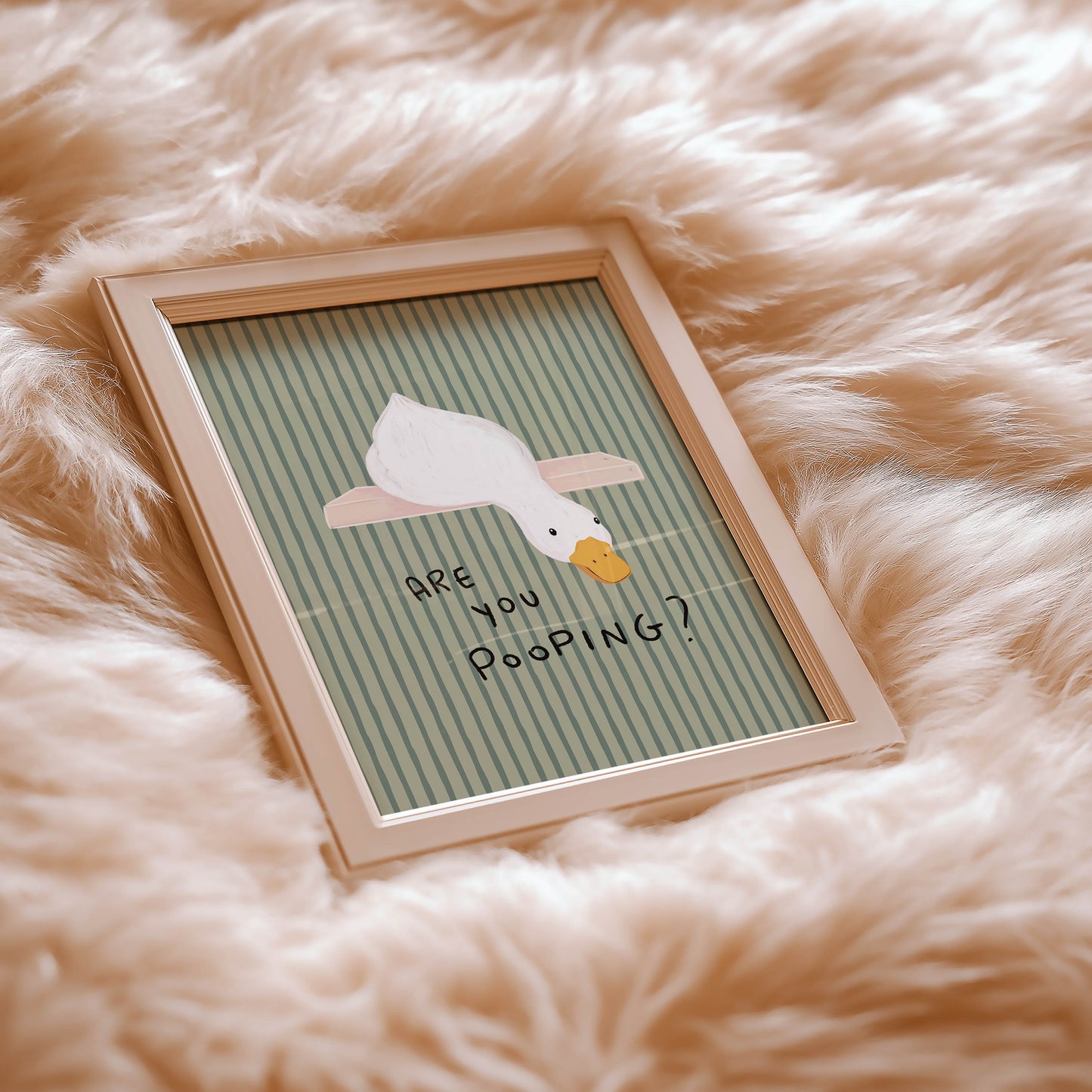 Are You Pooping? Funny Duck Bathroom Print
