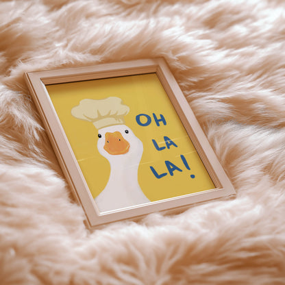 Oh La La Chef Goose Print