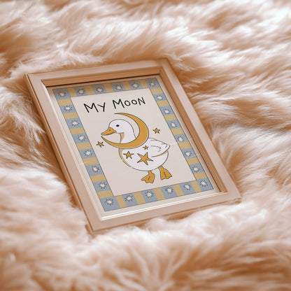 My Moon Duck Nursery Print