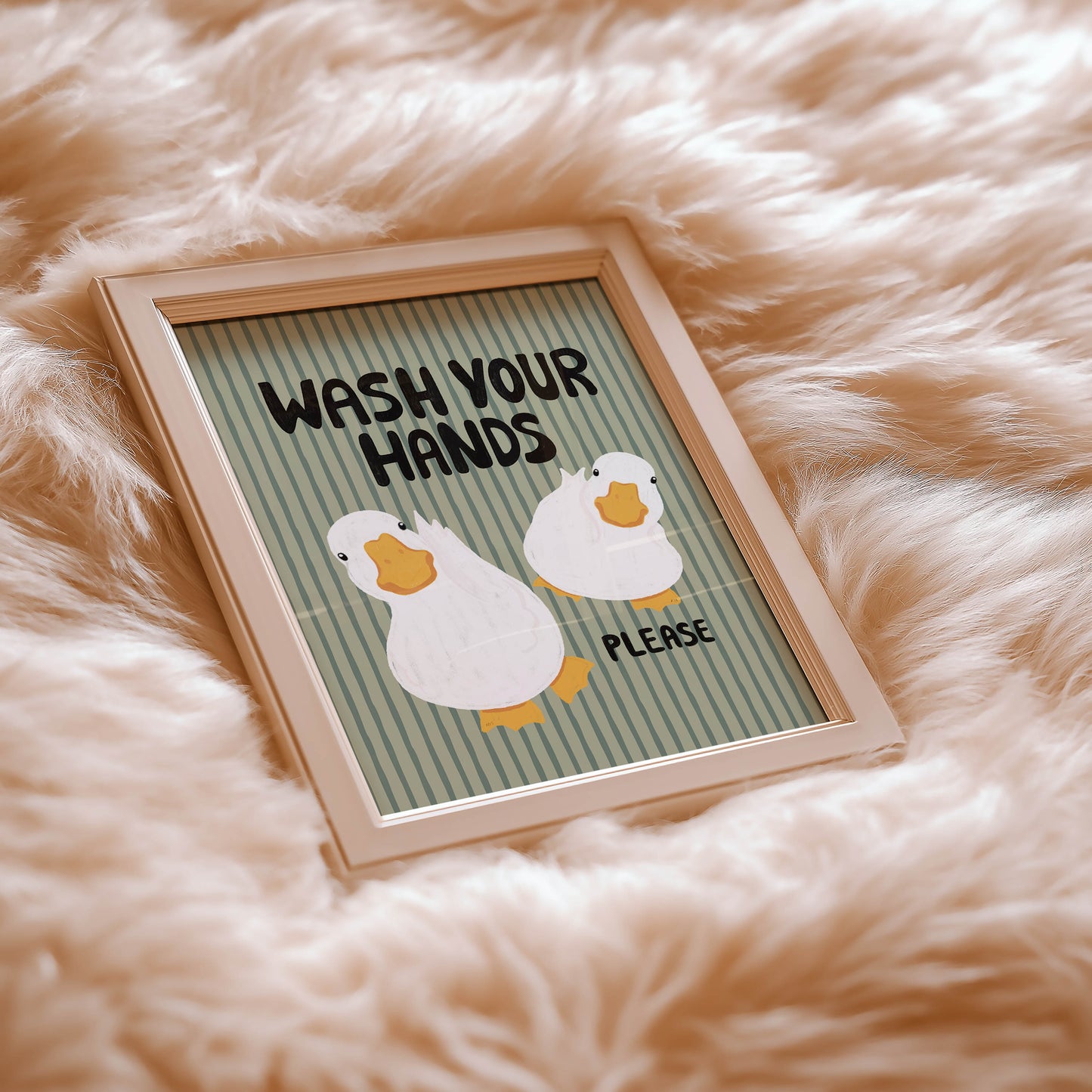 Wash Your Hands Duck Bathroom Print