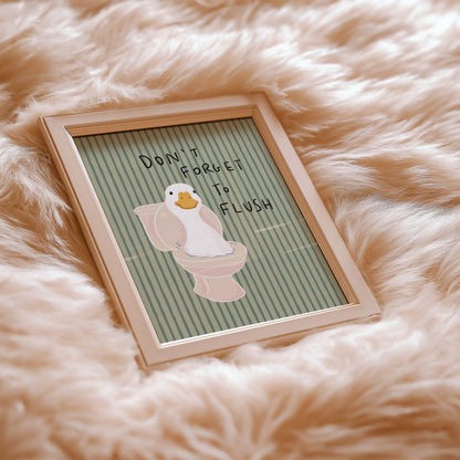 Duck Toilet Flush Bathroom Print
