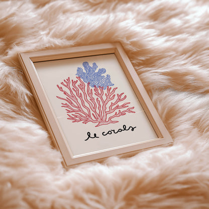 Le Corals Coastal Typography Print