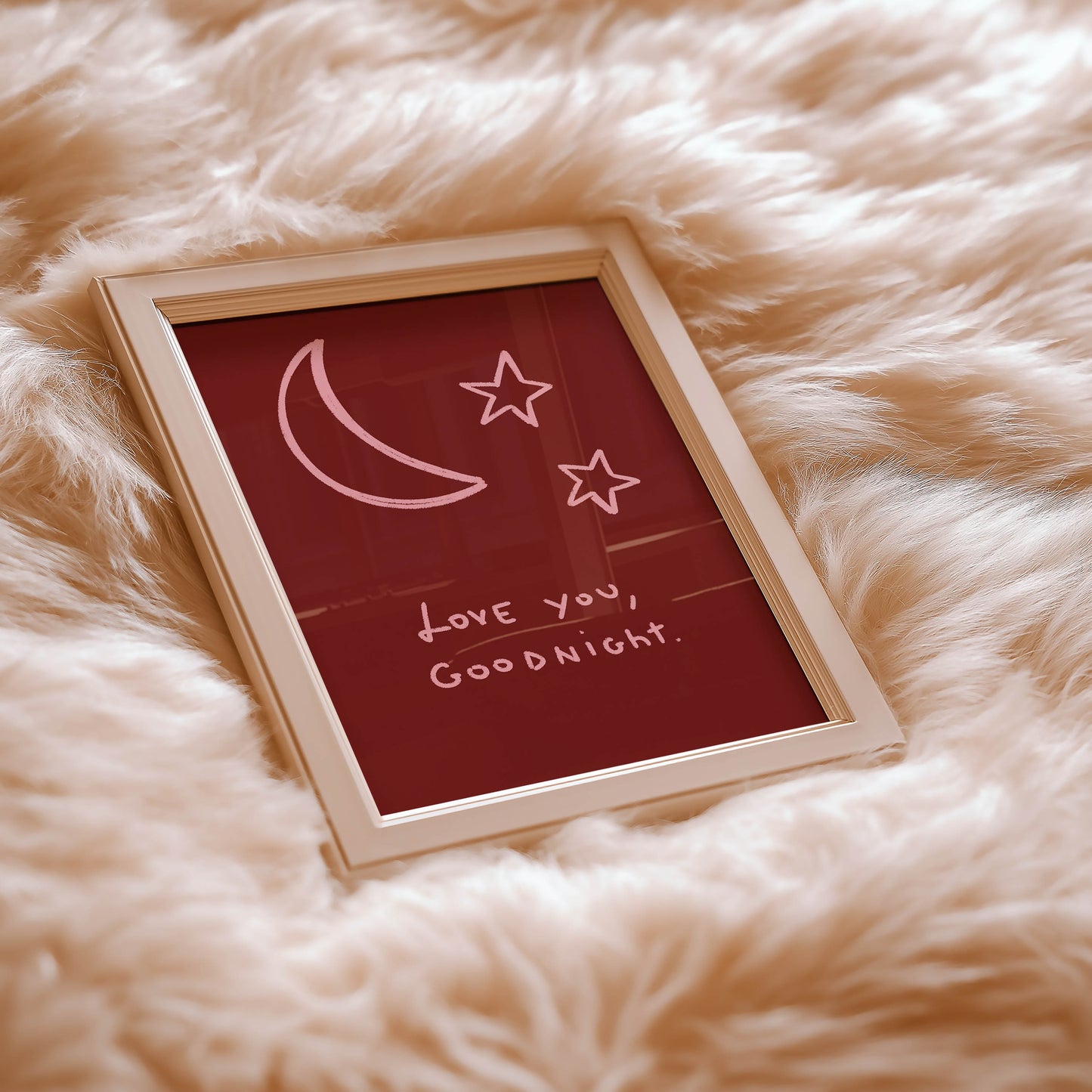 Love You, Goodnight Typography Print