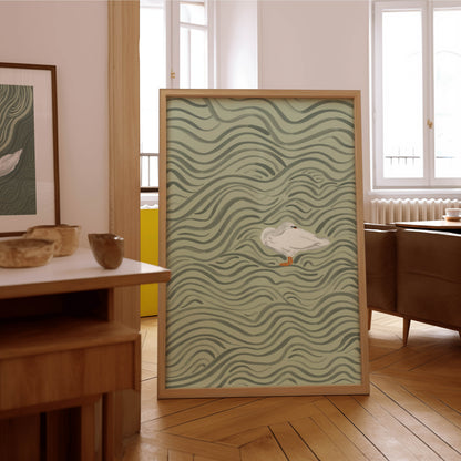 Wavy Swan Wall Art Print