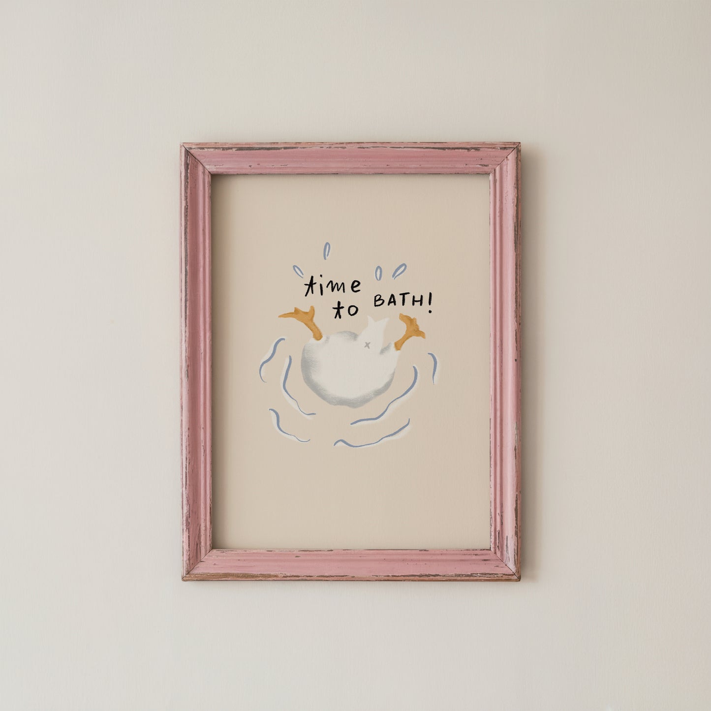 Funny Duck Bathroom Wall Art Print Time To Bath Quote Decor