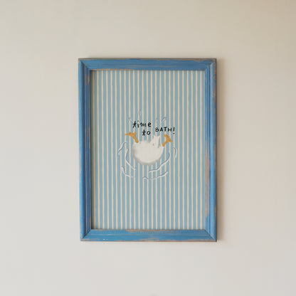 Goose Bathroom Wall Art Set Bath Time Duck