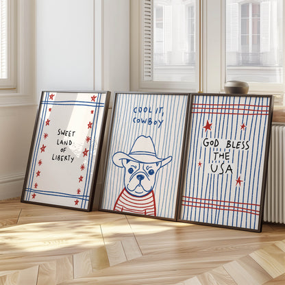 Cool It, Cowboy Bulldog Art Print