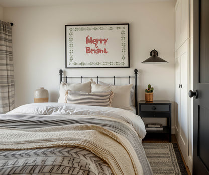 Merry & Bright Christmas Wall Art Print
