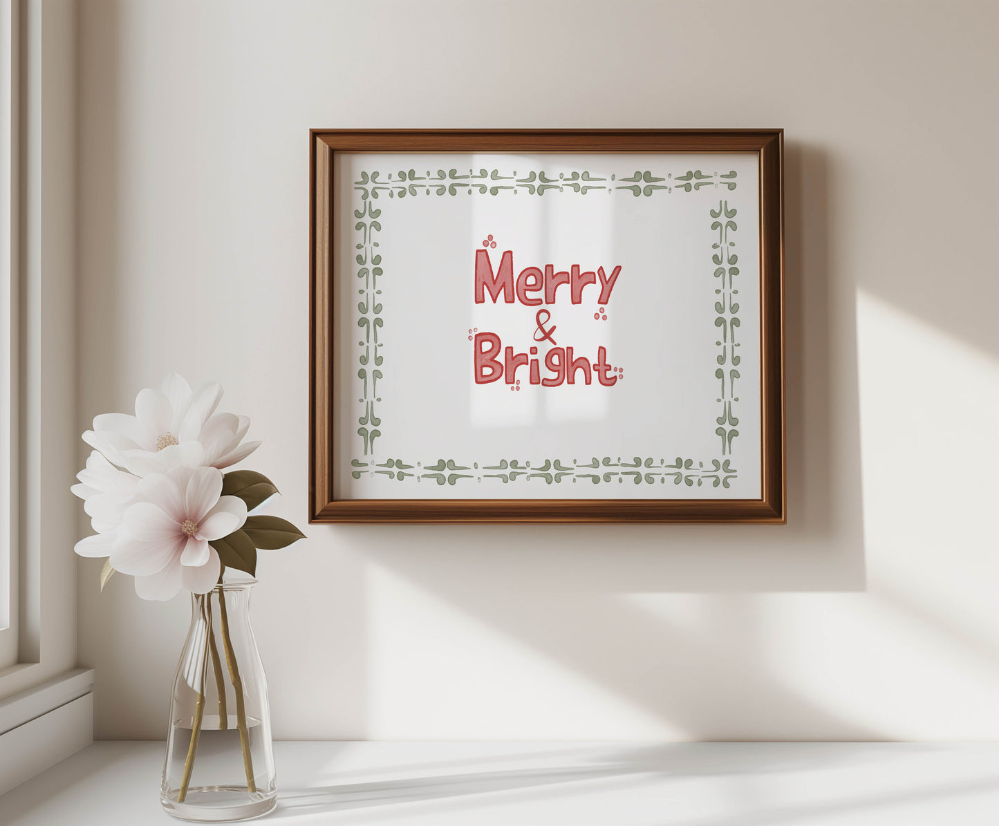 Merry & Bright Christmas Wall Art Print