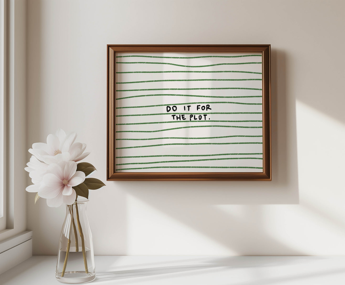 Do It for the Plot Green Striped Print