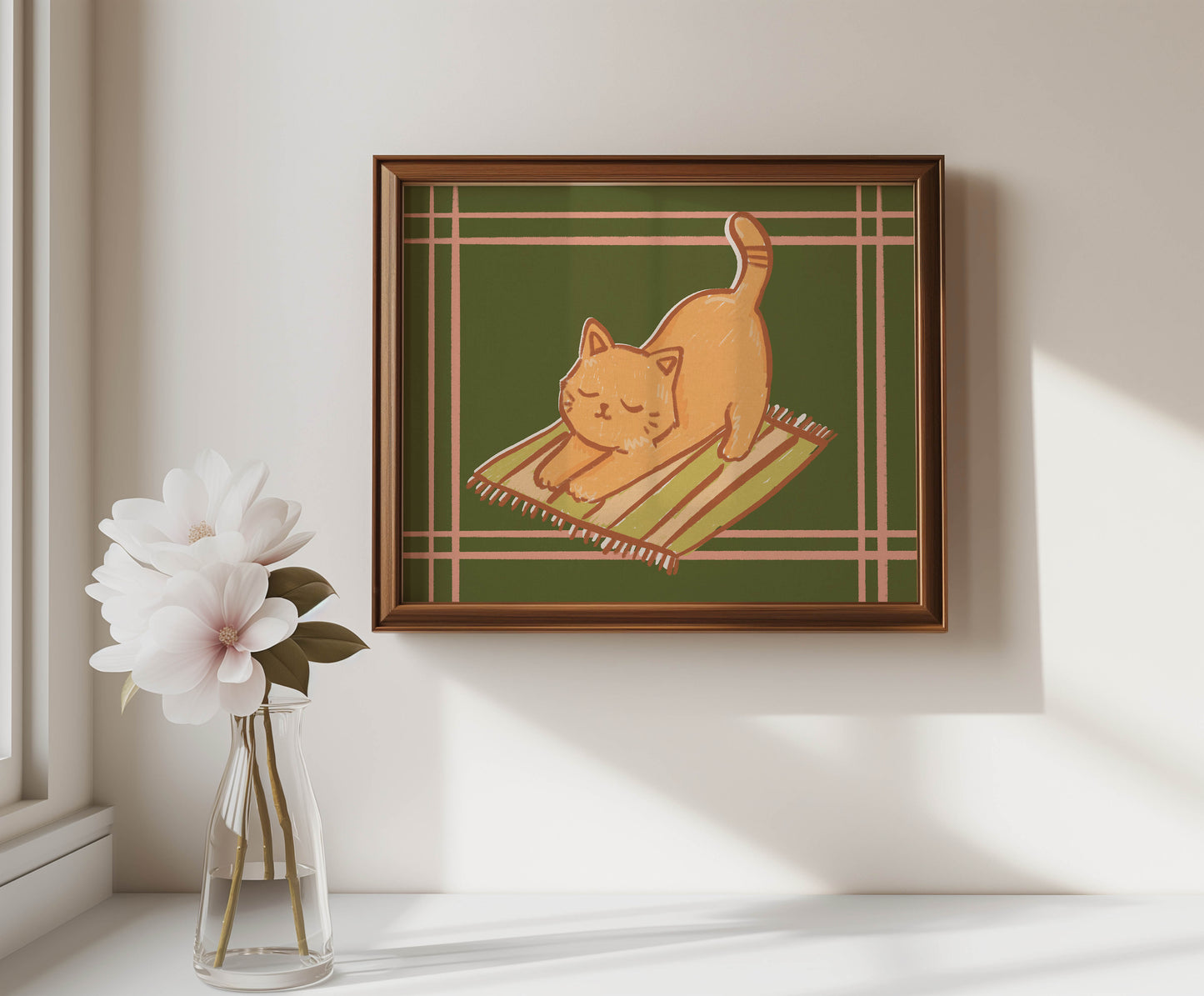 Stretching Cat Art Print