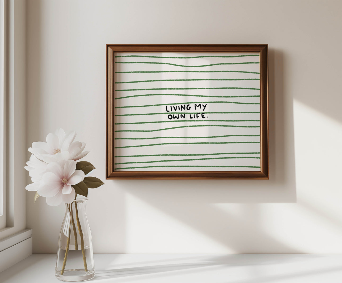 Living My Own Life Striped Art Print