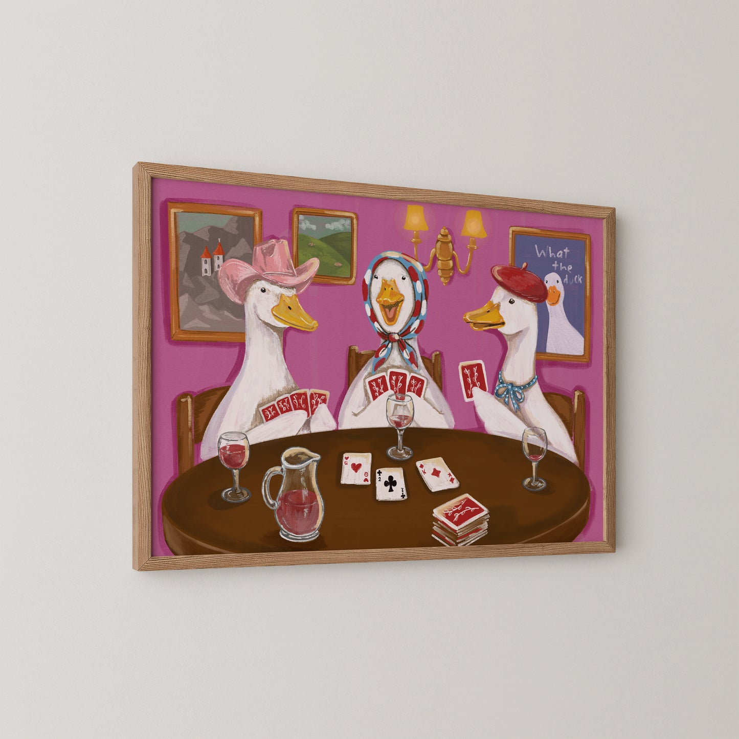 Duck Game Night Print, Whimsical Duck Wall Art