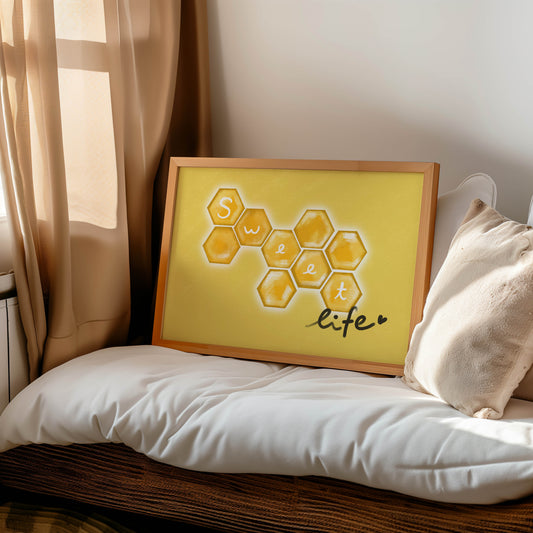 Sweet Life Honeycomb Art Print