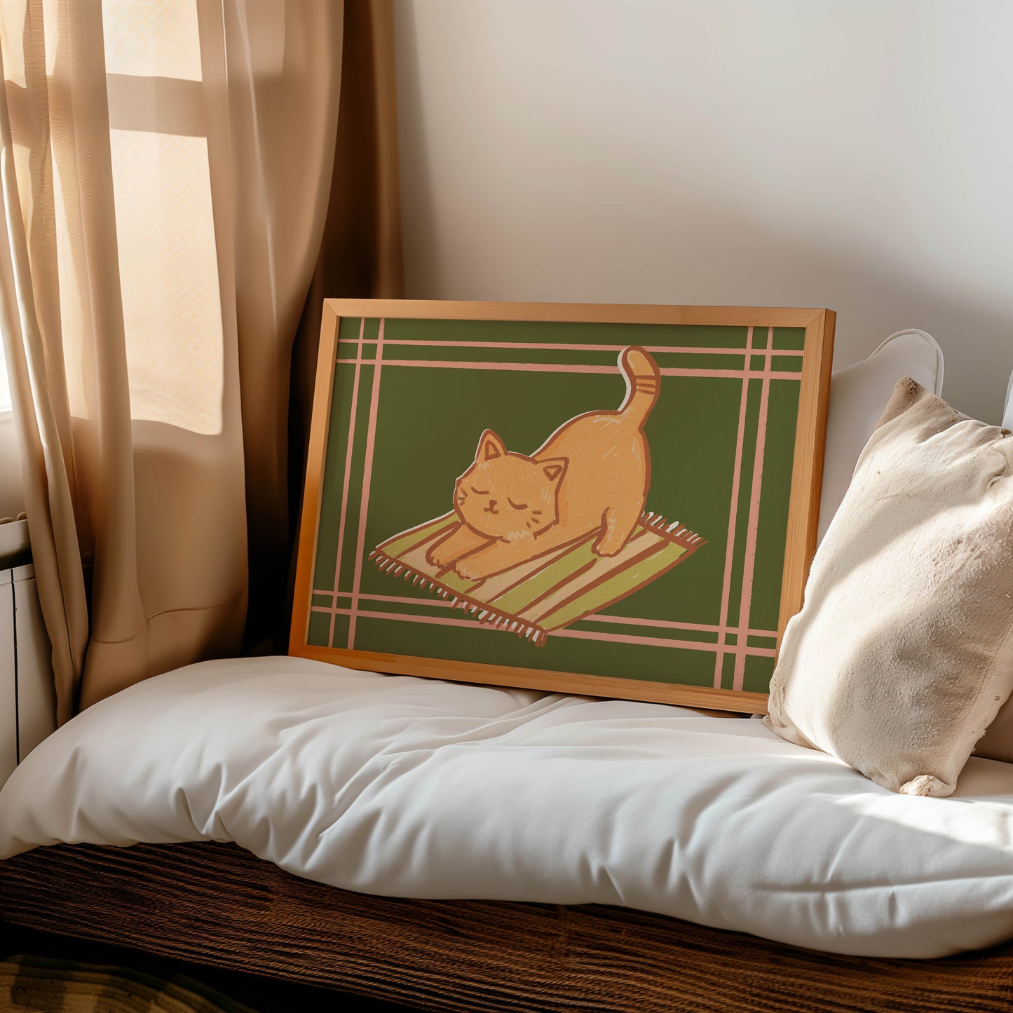Stretching Cat Art Print