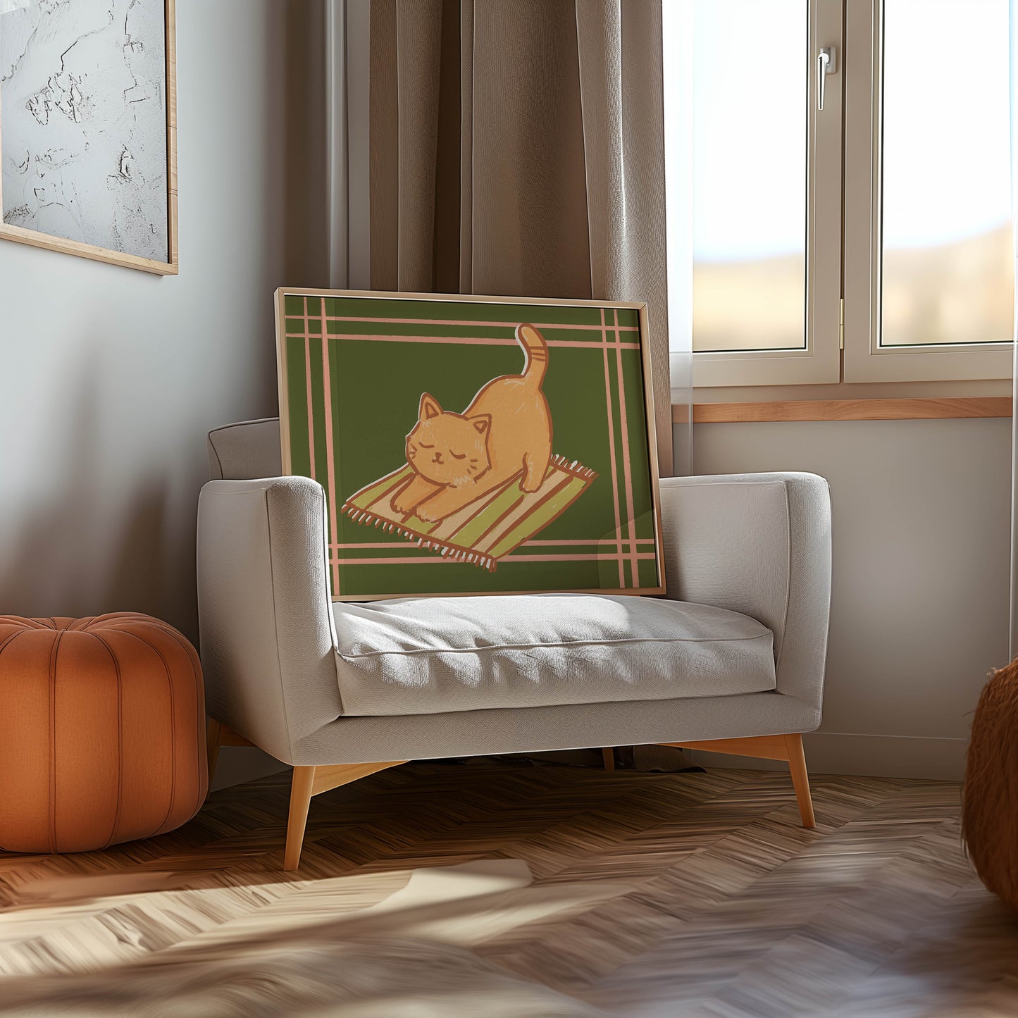 Stretching Cat Art Print