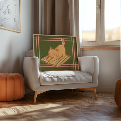 Stretching Cat Art Print