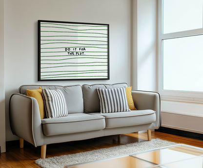 Do It for the Plot Green Striped Print
