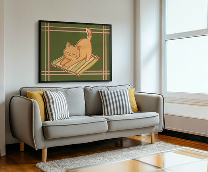 Stretching Cat Art Print