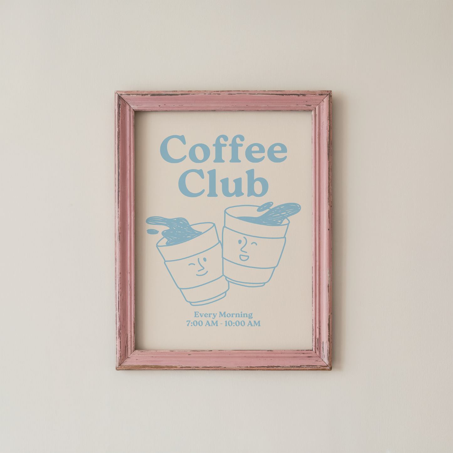 Coffee Bar Wall Art Coffee Club Minimal Print