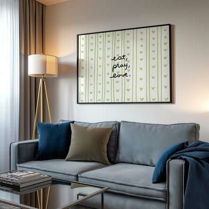 Eat, Pray, Love Green Heart Print